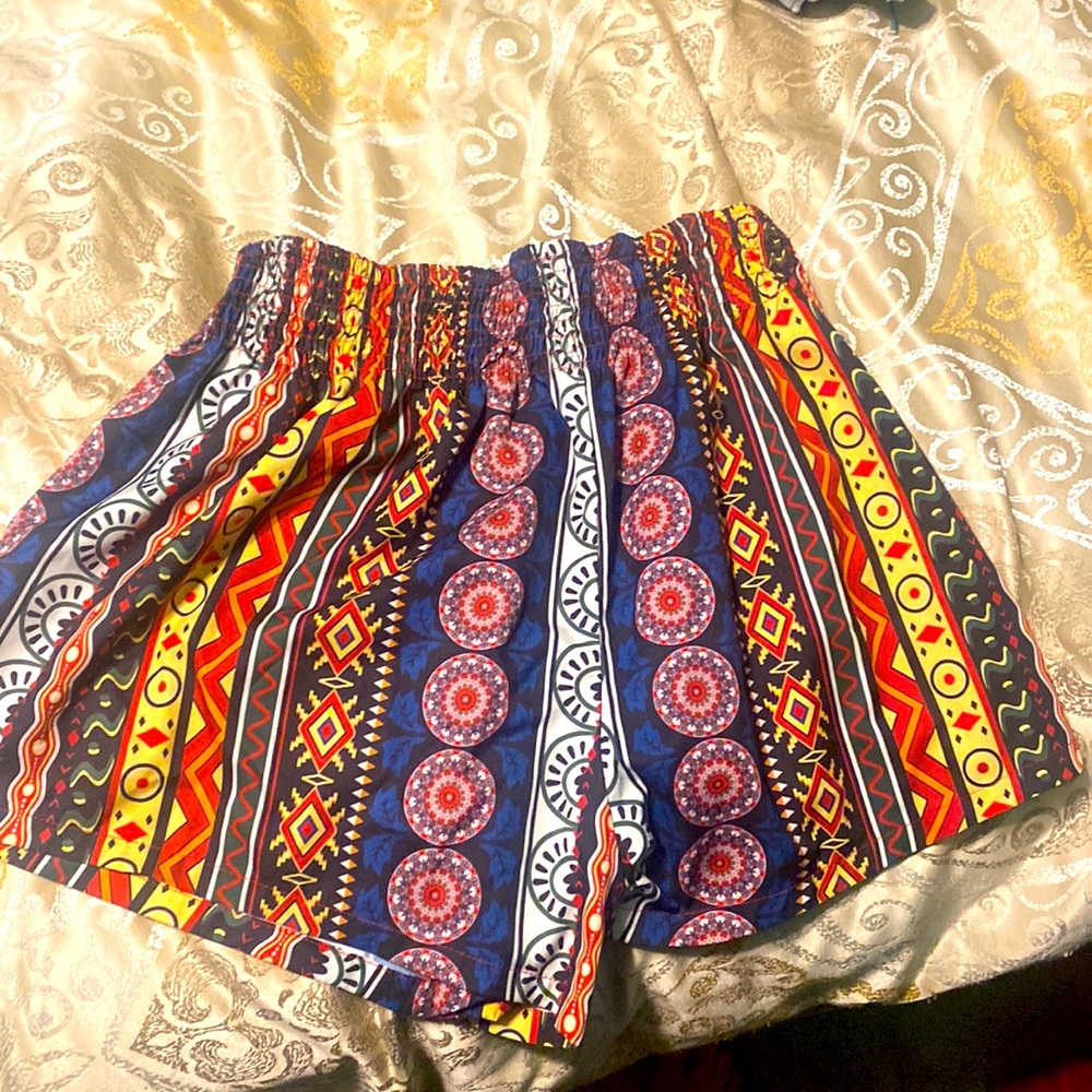 Pattern silky shorts super cute wore only once or twice . Size large